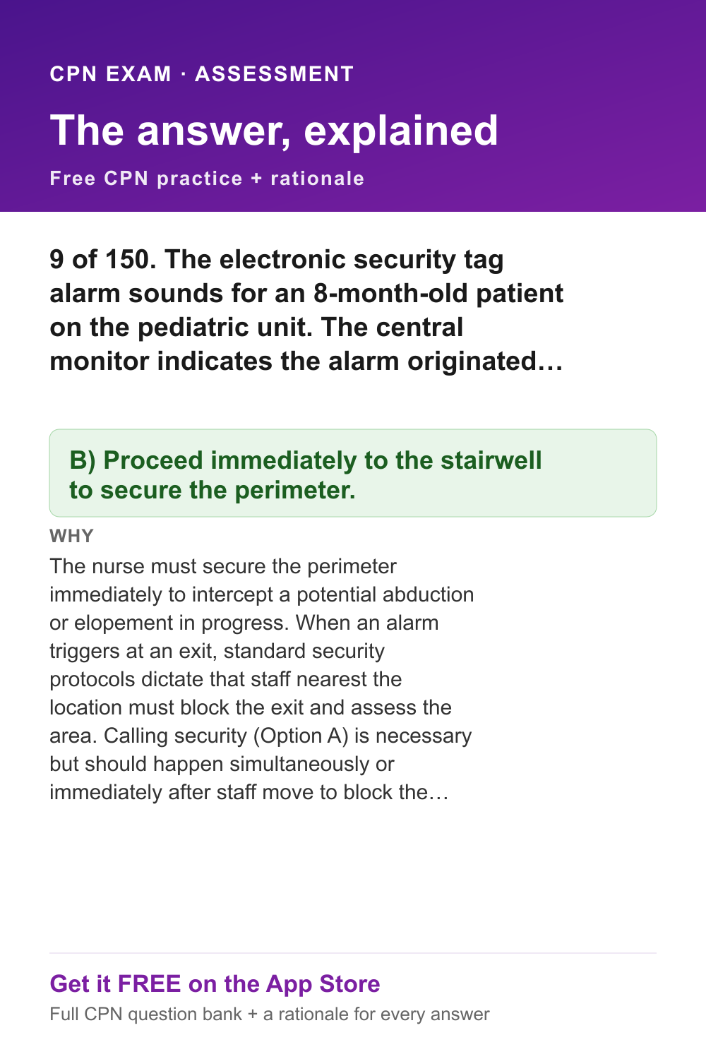 CPN answer and rationale — Assessment