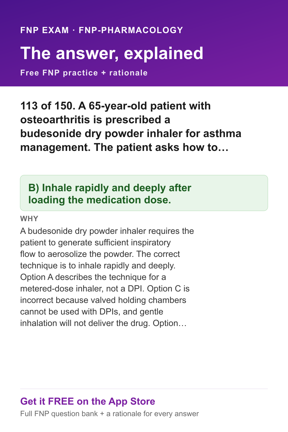 FNP answer and rationale — fnp-pharmacology